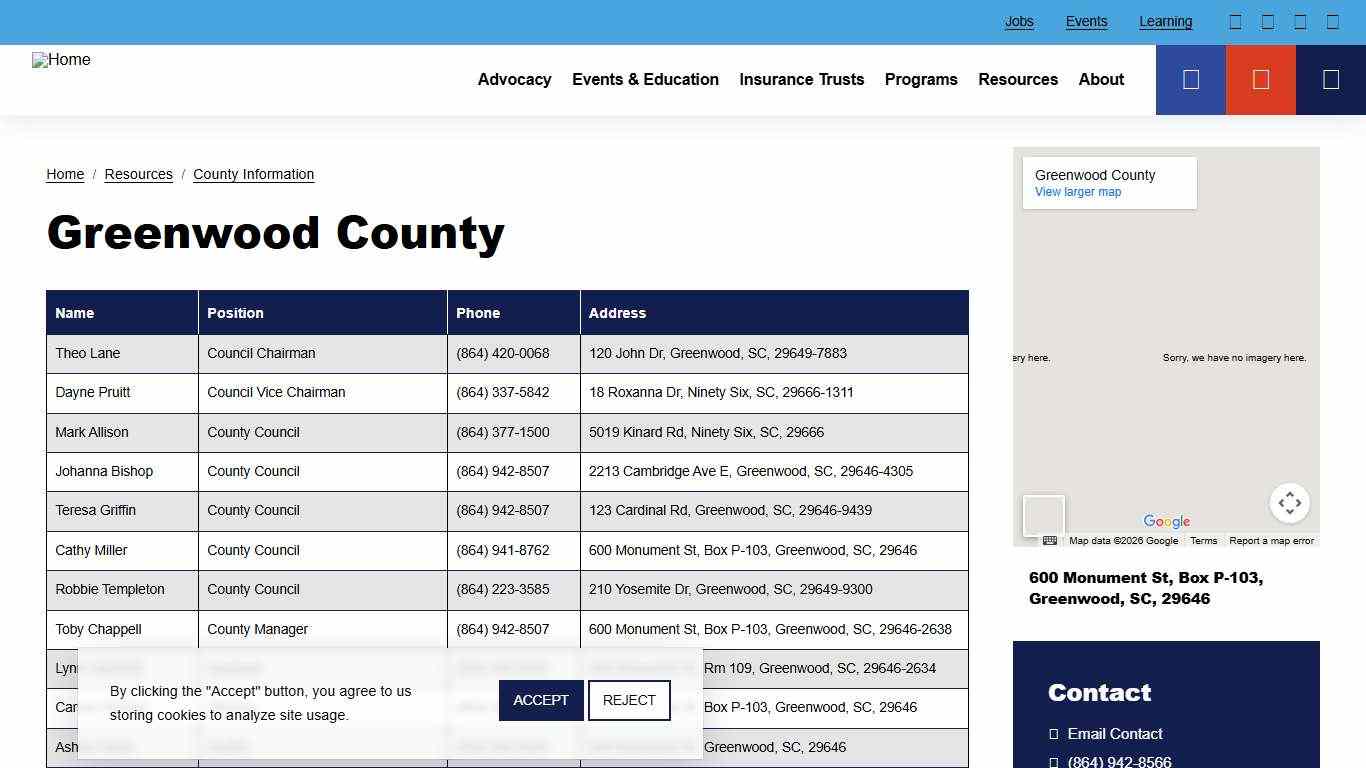 Greenwood County South Carolina Association of Counties
