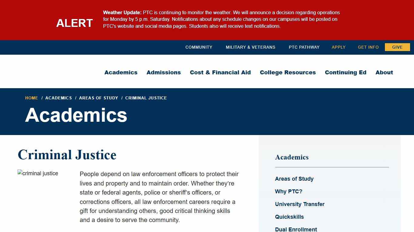 Criminal Justice Piedmont Technical College